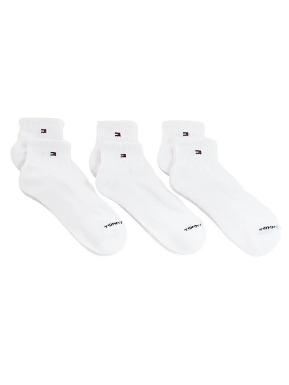 Tommy Hilfiger Men's 6 Pack Basic Sport Quarter White Sock Size: 10-13 Shoe